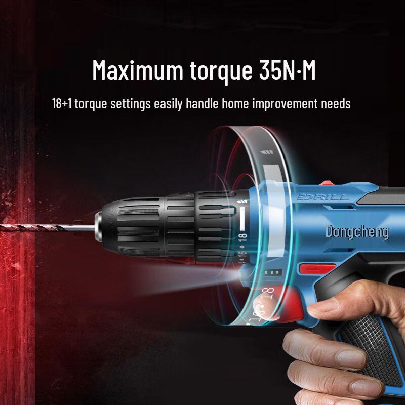 Dongcheng Cordless Brushless Impact Drill and Screwdriver CN Plug (adapter Included)