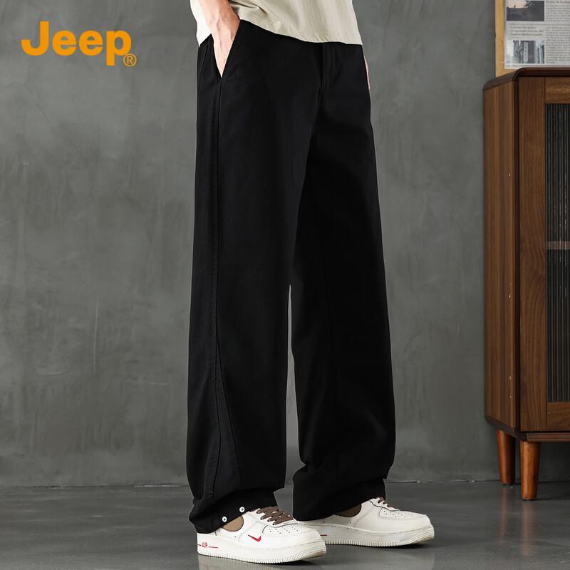 JEEP Men's Trendy Pure Cotton Straight-Leg Casual Pants