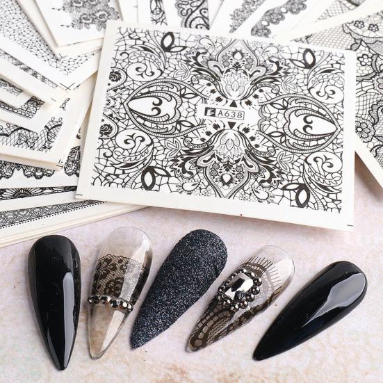 Yousheng 24Pcs/Set Nail Transfer Vivid Images DIY Colorful Roll Totem Stickers Manicure Sliders Decoration for Female