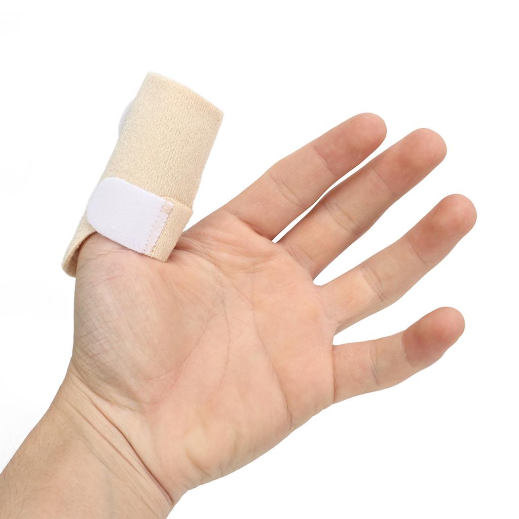 Finger Brace Sleeve Built in Aluminum Strip Adjustable Finger Protection Thumb Splint Brace with Hook and Loop M
