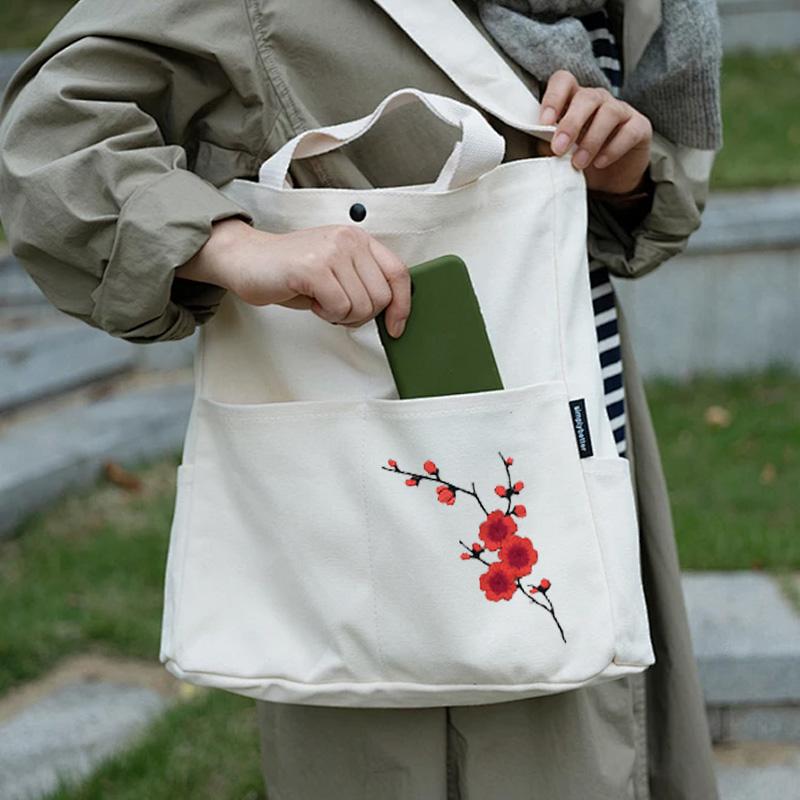 2Pcs Applique Patch DIY Plum Flower 17*8CM Iron Patches Clothing Embroidery For Dress Embroidered Appliques