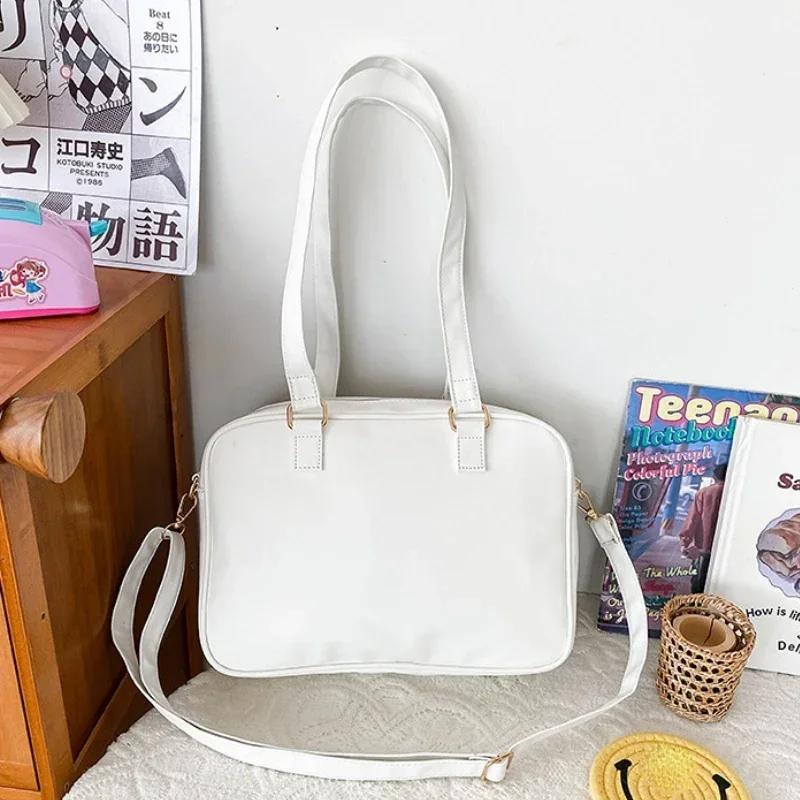 Japanese Kawaii Shoulder Bag for Women PU Leather Itabag Transparent Bag JK Tote Bag Handbags Preppy Ita Purses and Handbags
