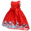 Vestido de Piano de Cetim de Desenho Animado de Natal Europeu e Americano para Meninas