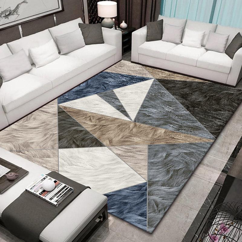 Nordic Modern Living Room Carpet Geometric Pattern Sofa Coffee Table Mat Bedside Carpet Bedroom Carpet