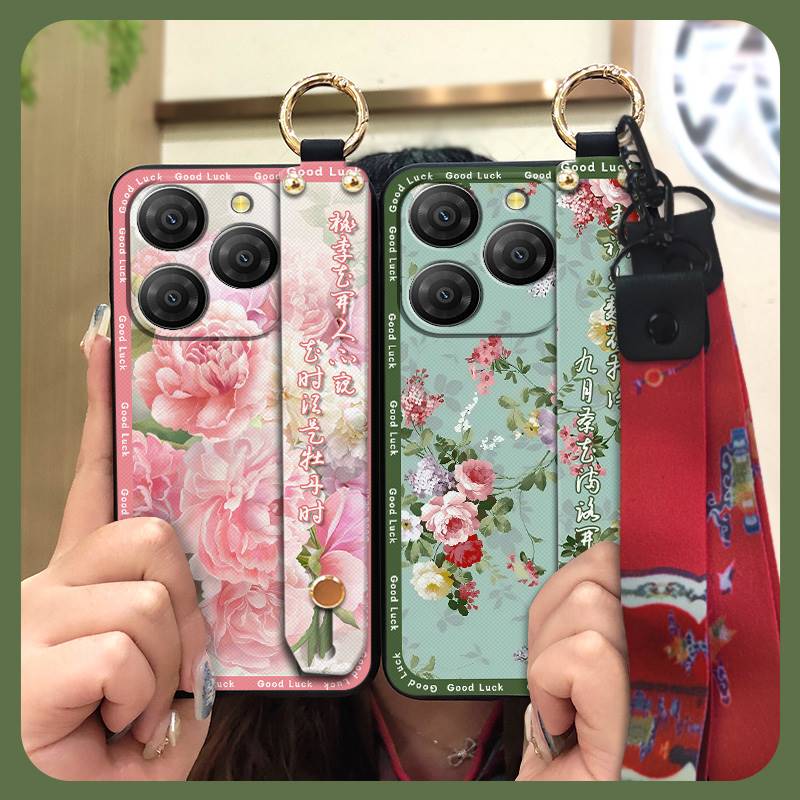 Husă de telefon cu brățară anti-șoc pentru Blackview Shark9 5G, curea de mână, suport, husă moale, capac spate, inel rezistent la murdărie