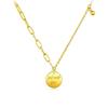 Sand Gold Round Pendant Necklace - European & American Style Summer Jewelry
