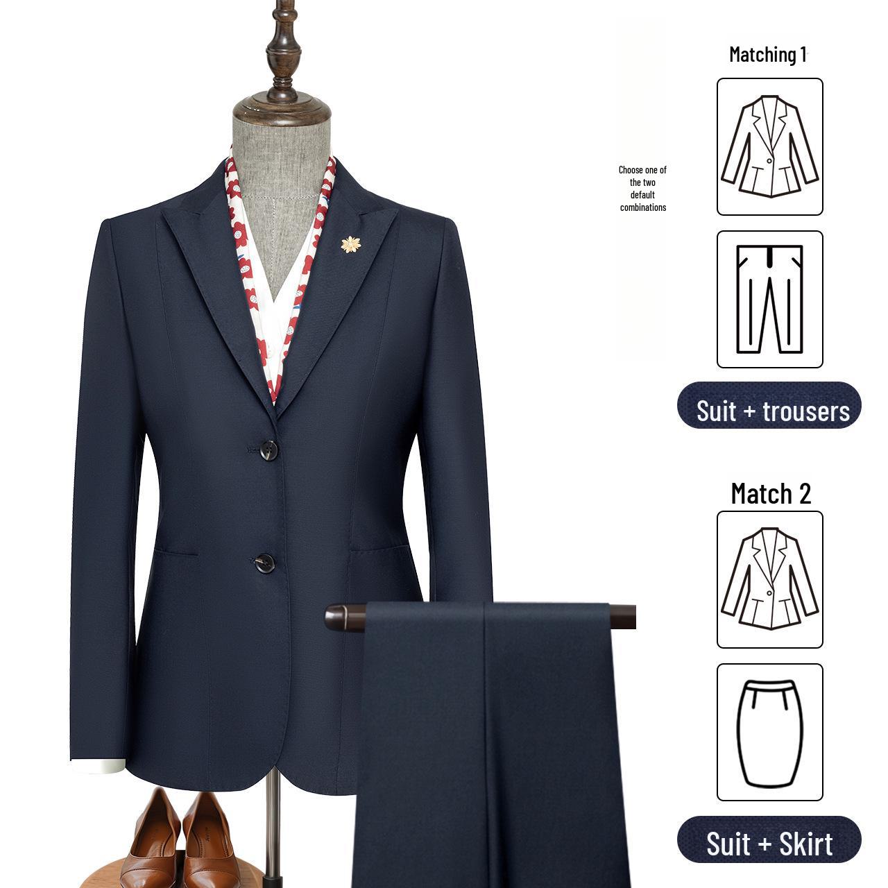 

Navy Blue Slim Fit Professional Suits for Women and Wool Suits for Men Size 165/92