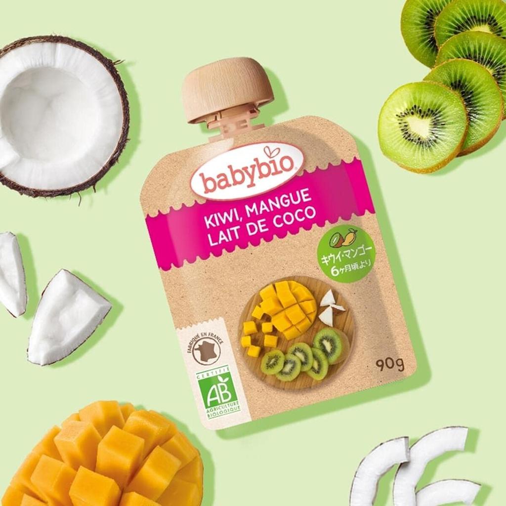 Babybio Organic Baby Smoothie and 90g x 14 packs Kiwi, Mango, Coconut,