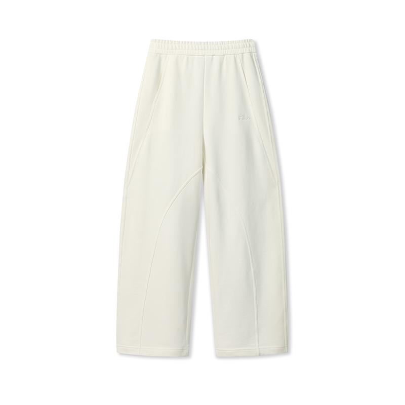 FILA Original Fashion Classic Comfortable Loose Knit Straight Leg Casual Pants Women bottoms Cloud-White F11W549604FIV