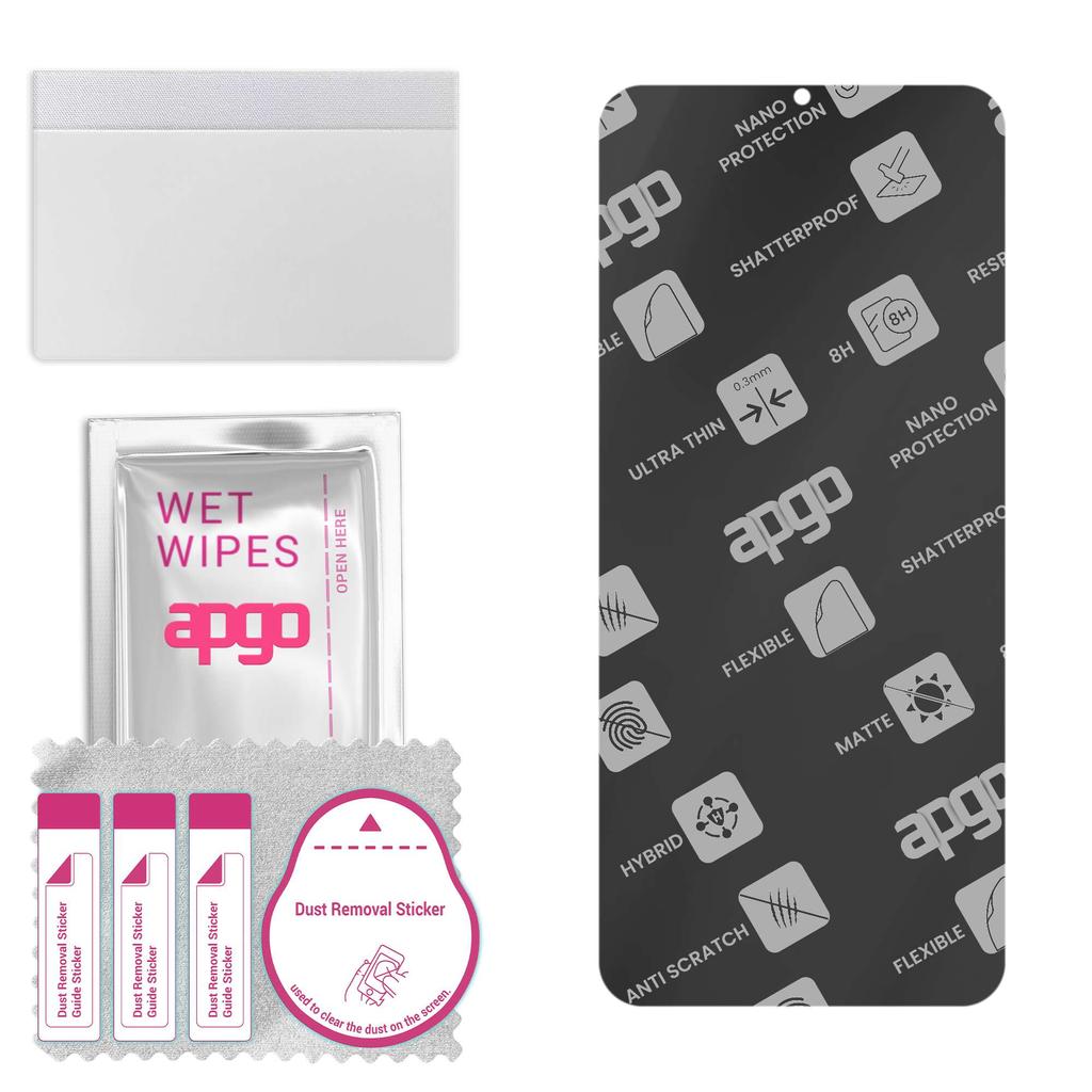 apgo MATTE Hybrid protective glass compatible with Realme C25 RMX3193, flexible nano glass, great replacement for tempered glass, scratch-resistant, f