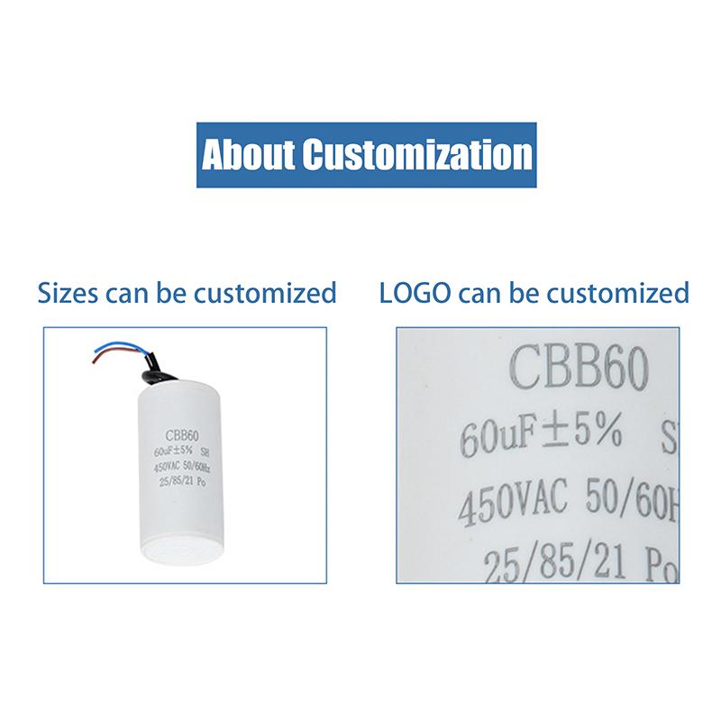 Cbb60 Motoranlaufkondensator Ac450V 3/4/5/6/8/9/10/12/14/15/16/18/20/25/30/40/45/50/60/70/80Uf Für Waschmaschine