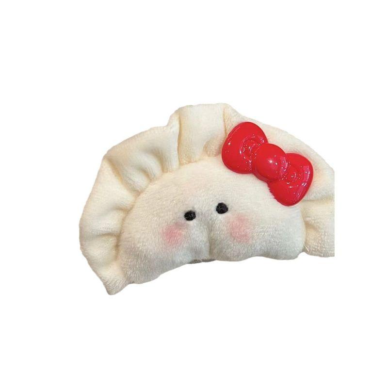 1pc Cute and Cute Powder Blusher Dumplings Hair Clip with Bow Tie On the Back of the Head