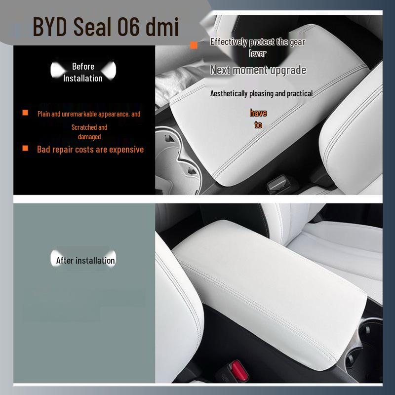 Leather Center Console Armrest Cover for 2025 BYD Seal 06DMI - Scratch & Dirt Resistant