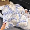 Luxury   Floral Print Square Silk Scarf For Women Hijab Hair Bands 70Cm Neckerchief Female Satin Shawl Ribbon Headband