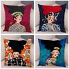 Fashion Abstract Girl Pillowcase Soft Plush Decor Cartoon Flower Lady Cushion Cover for Sofa Home Throw Pillow Case 45x45cm