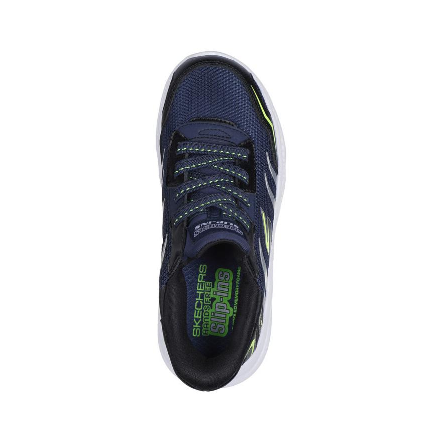 Skechers Kids S-Lights: Meteor Lights Comfortable Versatile Low-Top Casual Shoes Kids Sneaker Blue Black 403848L-NVBK