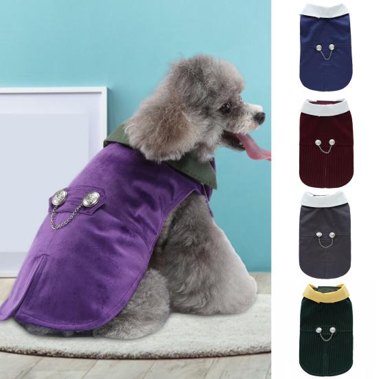 

Смокинг для домашних животных с бантом, застегивающимся ремнем, пуловер, одежда для щенков, костюм для формального джентльмена M синий