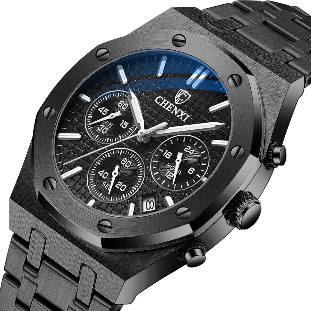 CHENXI Men's Watches Luxury Brand Calendar Luminous Waterproof Men Wristwatch High Quality Quartz Stainless Steel Sport Watch