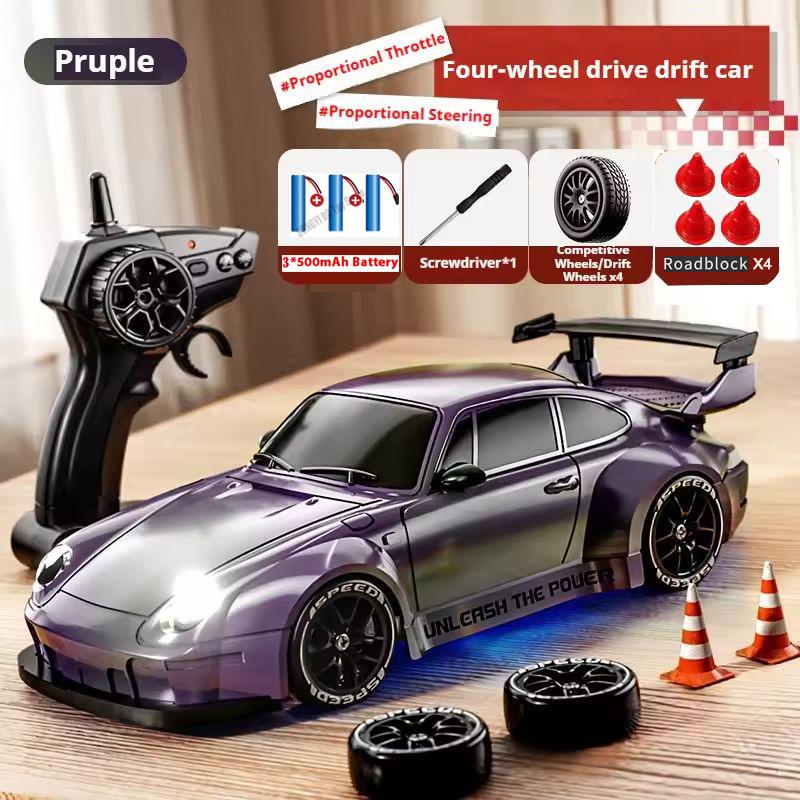 4WD RC Drift Car With LED Light 2.4G Radio 20KM/h High Speed Remote Control Racing Cars Vehicle Model Toy Gift for Boy Girl Kid