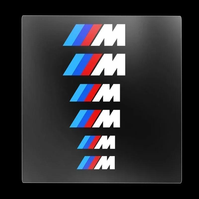 6PCS Car Brake Decorative Stickers Wheel Hub Styling Decals Accessories For BMW M X1 X3 X5 X6 X7 M3 E84 E83 F25 E91 E60 E30 E90