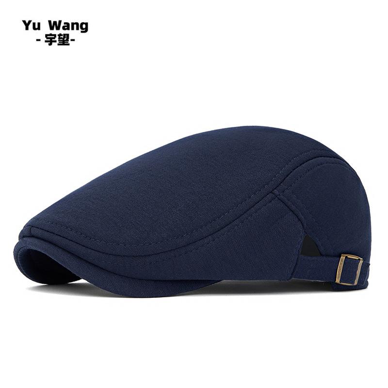 Adjustable Newsboy Hat Men's and Women's Simple Solid Color Beret Warm Forward Hat Fashion Cap
