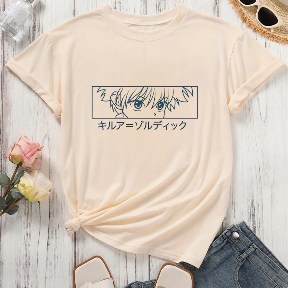 Hunter x Hunter Killua Zoldyck Hisoka Kurapika Gon t-shirt dam Gothic Universitet harajuku 2000-talet kawaii estetik Retro Grunge