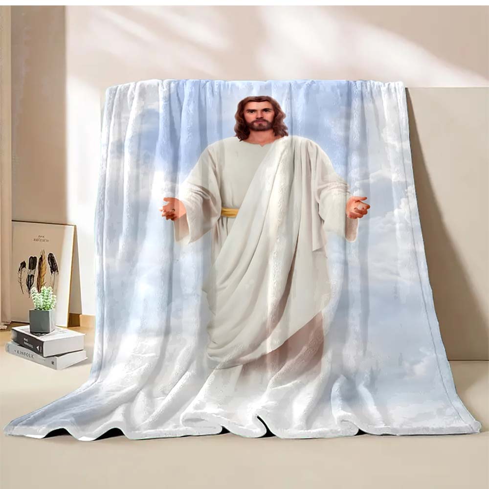 6 Sizes God Jesus Believer Pray Printed Blanket Soft and Comfortable Home Travel Blanket Adult and Child Warm Blanket Catholic