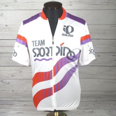 Japan Pearl Izumi Short Sleeve Cycling Jersey XL White Purple Orange(USED)