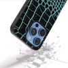 ABEEL For iPhone 16 Pro Max Case Genuine Cow Leather Back Phone Cover Crocodile Texture