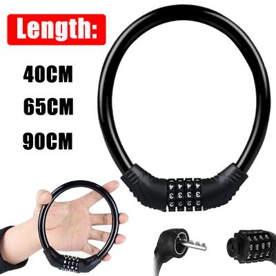 Bicycle Mountain Bike Portable Safety 4-Digit Combination Lock Anti-Theft Lock Black Ring Combination Lock Motorcycle Parts
