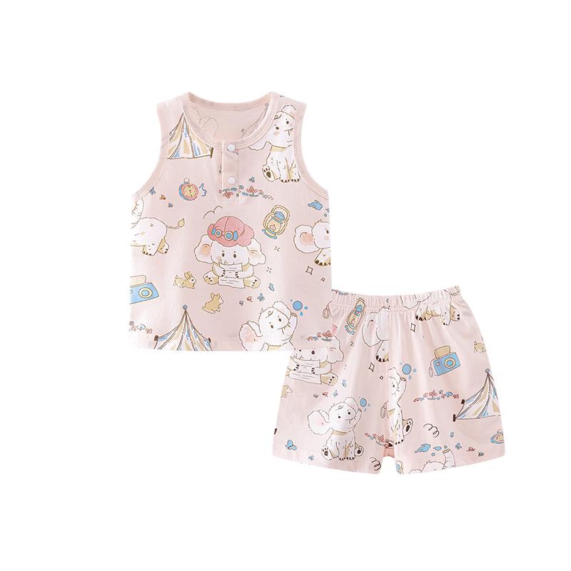 Baby Summer Sleeveless Cotton Vest & Shorts Set