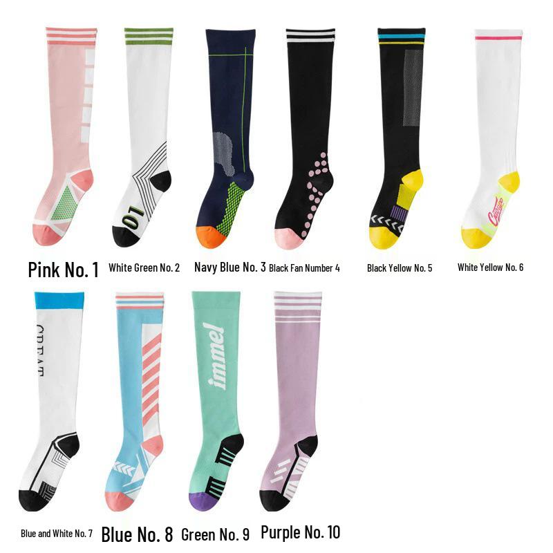 Women s Calf Compression Socks for Fitness: Mid-Calf, Running, Jump Rope, Long, Yoga Socks. Blue-White