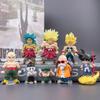 8Pcs Anime Dragon Ball Cute Broly Uron Master Roshi Krillin Mini Figure Model Toy PVC Children Statue Doll Collect Birthday Gift