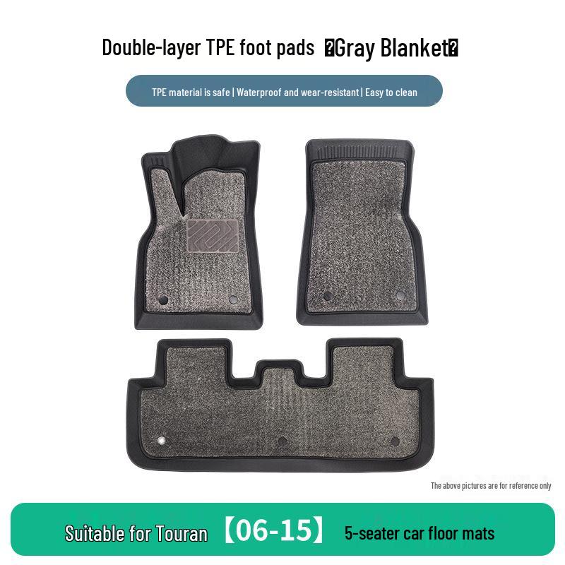 Volkswagen Touran 06-15 5-Seater Custom TPE 3-Piece Floor Mats Set
