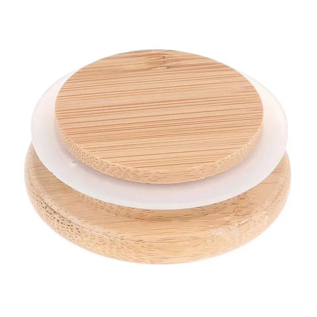 Candle Cup Glass Bottle Wooden Cover  Solid Wood Cover Wooden Storage Bottle Ceramic Jar Wooden Cover
