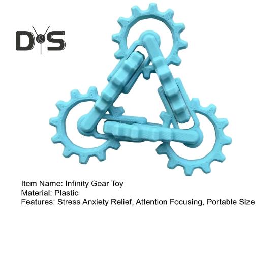 Infinity Gear Zabawka Fidget Redukcja Stresu Lęku Koncentracja Uwagi Kręcenie Skręcanie Przerzucanie Przekładnia Dzieci Nastolatki Dorośli Przenośna Podróż Sensoryczna Przekładnia Biurko
