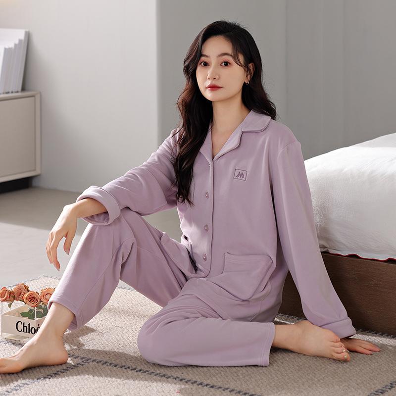 Pajamas Women'S Winter Coral Fleece Thickened Fleece Autumn And Winter Flannel Women'S Spring And Autumn Island Fleece Winter Loungewear