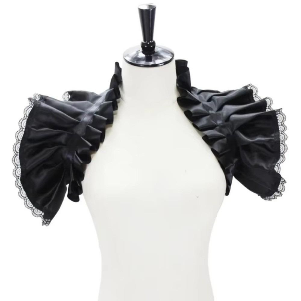 Gothic Ruffled Shrug Shawl Victorian Shoulder Wrap Classical Fake Collar  Stage Performance