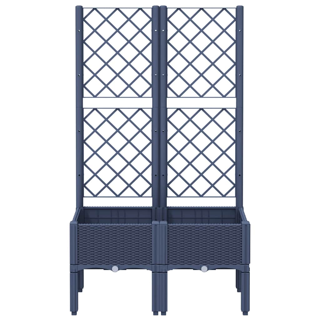Planter with Trellis Blue Gray 80 x 40 x 142 cm PP