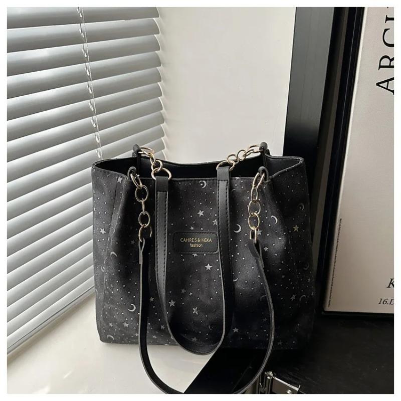 

Simple Versatile Star Shoulder Bags for Women Large Capacity Ladies Casual Tote Bag College Style Girls Book Handbags Work Class