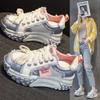 Spring Summer Increased 5CM Women Platform Sneakers High-quality Microfiber Leather Lace-up Women Vulcanized Shoes  Mujer