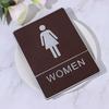 Plate Bathroom Restroom Loo Imitation Leather Toilet Signs Stickers Man&Woman Marker WC Door Plaque