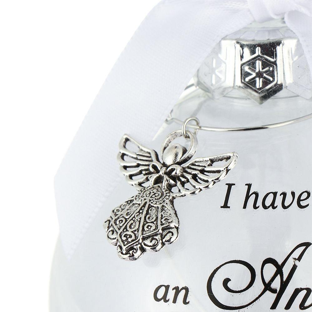 8cm Christmas Ball "I Have an Angel In Heaven "Pendants Memorial Pendant Xmas Tree