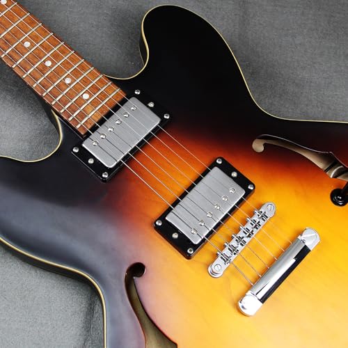 FLEOR Alnico5 Guitar Humbucker Pickup, 4-Wire Neck and Bridge Pickup Set, Chrome Fit, LP Style, Guitar Pickup Parts