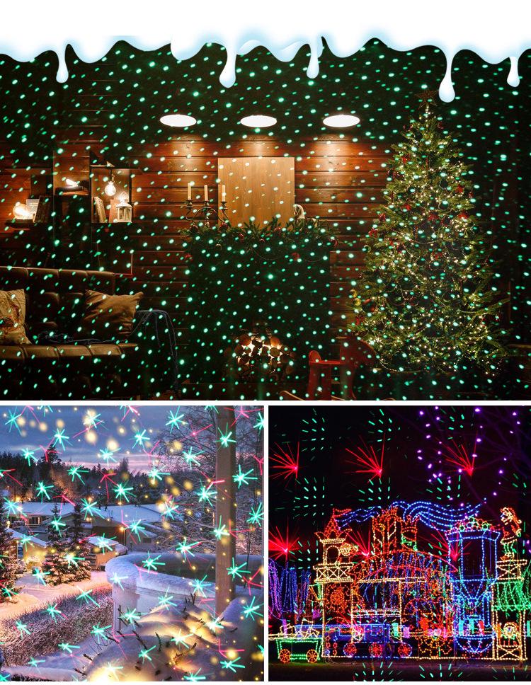 Dynamic Red & Green Starry Sky Laser Projector Light with Remote - Christmas and Outdoor Firefly Stage Display