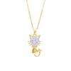 Collier Chat en Cuivre Plaqué Or avec Zirconia—Bijou de Clavicule Élégant et Luxueux pour Femmes
