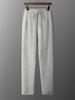 Men's Cashmere Trousers: Versatile, Four-Way Stretch, Trendy Loose Fit, Split Hem, Solid Color for Autumn and Winter.