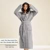 Pineapple Grid Quick-drying Coral Fleece Hooded Bathrobe – Skin-friendly, Warm, and Wearable for Winter Home Use.