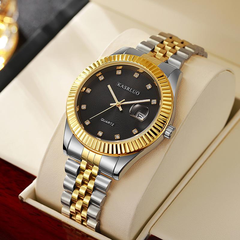 Casaro Watch Men'S Watch Waterproof Men'S Watch Calendar Steel Strap Watch Quartz Watch