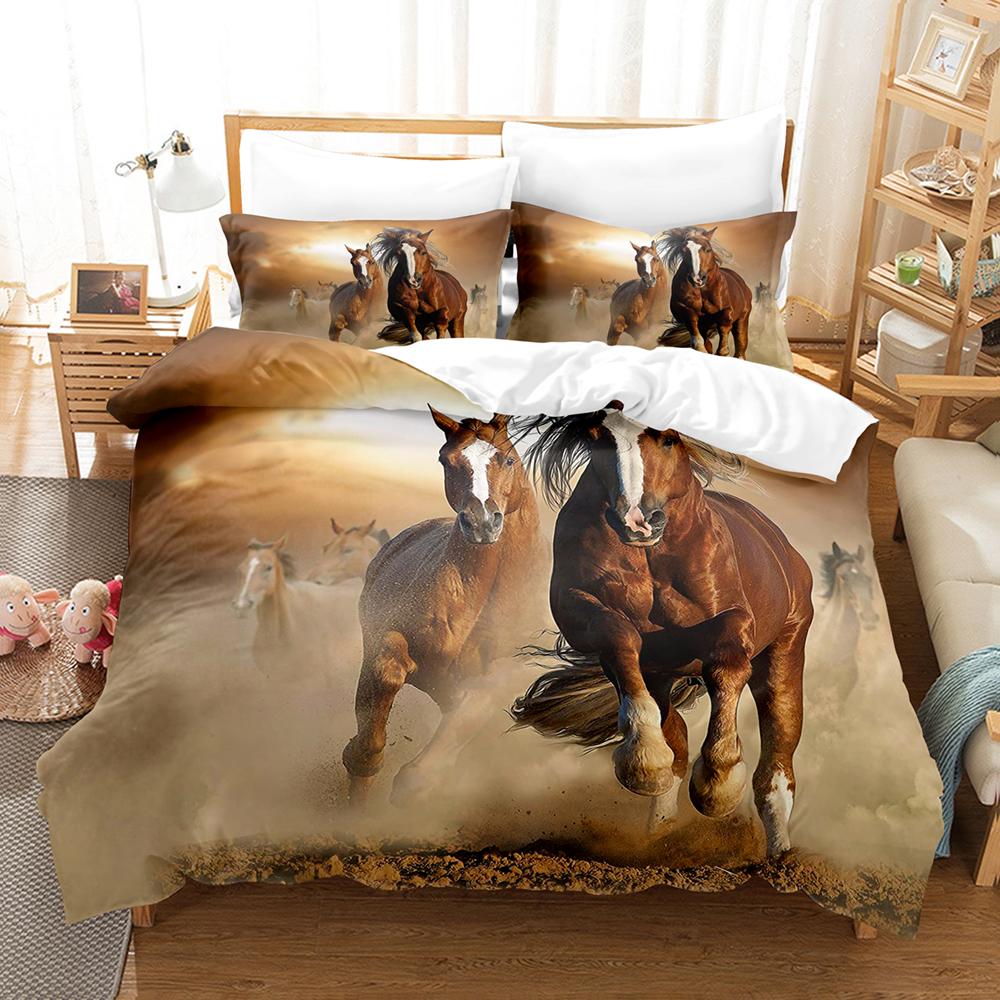 3D The Horse Bedding Sets Duvet Cover Set With Pillowcase Twin Full Queen King Bedclothes Bed Linen